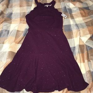 A purple glitter dress